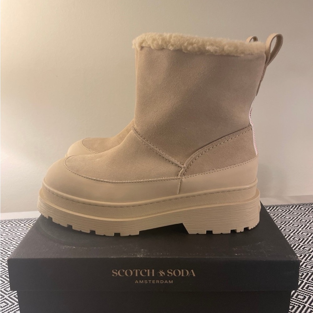 Scotch & Soda Women's Cream Winter Boots